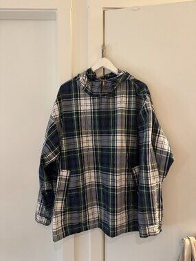 vintage 90s y2k eddie bauer made in korea quarter zip anorak tartan size large